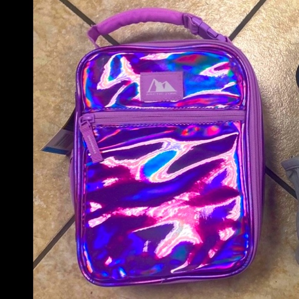 Purple Holographic Purse/Lunch Bag